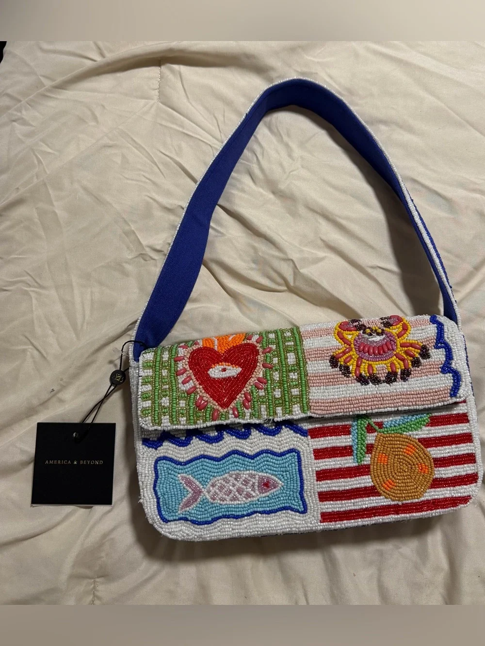 America & Beyond Beaded bag